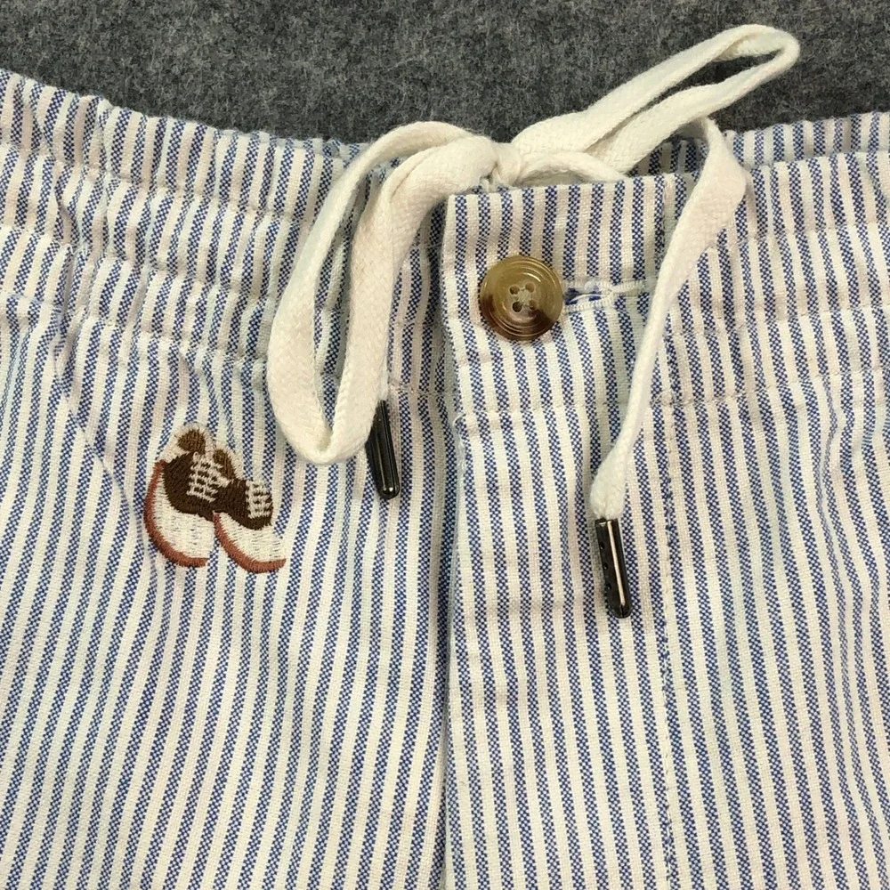 Polo Ralph Lauren Mens Shorts L Blue Striped Classic Fit Prep 14-16 10-12 Sweat